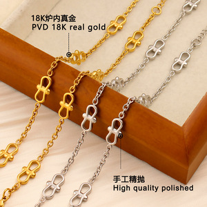 Stilvolles Minimalistisches 18K Vergoldetes Edelstahl-Titan Schleifendesign Halsketten- und Armband-<span class=keywords><strong>Set</strong></span> Unisex Eleganter Schmuck - Product Image 6