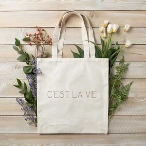 33*43cm 8oz Sac fourre-tout en toile Logo personnalisé Bio Low Noq Sac à bandoulière Prix bon marché Sac d'épicerie avec poignée - Product Image 1