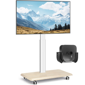 Support de télévision universel pour téléviseurs de 26 à <span class=keywords><strong>65</strong></span> <span class=keywords><strong>pouces</strong></span>, avec support réglable en hauteur, pivotant, avec étagères de rangement pour téléviseurs LCD, LED, <span class=keywords><strong>OLED</strong></span> et Smart TV - Product Image 1
