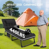 Lit de camping pliable réglable et portable, robuste, pour les voyages en famille