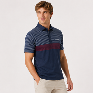 Polo de Golf Deportivo Premium Personalizado, Camisa a Rayas de Lujo para Hombre, Marca Personalizada, Hecho a Medida por el Fabricante - Product Image 2