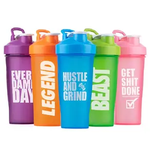 Shaker de plástico para academia, copo de plástico sem BPA, liquidificador para garrafas de ginástica, agitador de proteínas para água esportiva