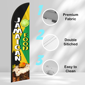 2.5*11.5 FT JAMAICAN FOOD High Quality Custom Feather <b>Flags</b> Beach <b>Flag</b> for Beach Party and Advertising Promotions - Product Image 3