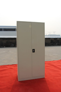 Armoire moderne en acier à 2 portes battantes pour chambre à coucher, casier de rangement double en métal pour vêtements, pliable, pour entrepôt commercial et atelier - Product Image 5
