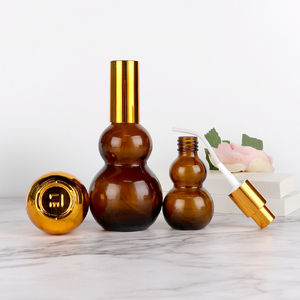Luxury Skincare Packaging Cantaloupe-shape <b>Bottle</b> Customized Lotion <b>Bottle</b> Cosmetics Container <b>Empty</b> With Pump Cap Dropper - Product Image 1