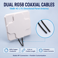 Antena de Panel Exterior Multibanda 4G LTE de 18dBi, 698-2690MHz, Alta Ganancia, Direccional, para Amplificador de Señal de Router, Conector N Hembra
