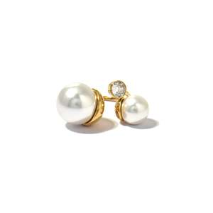 Fashion <b>Stud</b> <b>Earrings</b> 316L Stainless Steel PVD Gold Plating Pearl <b>Crystal</b> Design - Product Image 1