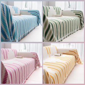 Dopamine Memories Chenille <b>Sofa</b> <b>Cover</b> Striped Rectangular Skin-Friendly Full Coverage Throw Blanket Home Use - Product Image 4