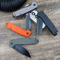 Couteaux de poche pliants D2, lame Drop Point, manche en fibre de nylon, couteaux utilitaires tactiques de survie pour le camping en plein air, la chasse et la survie, outils EDC