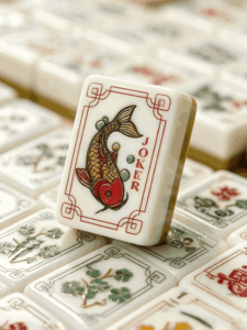 Boutique Premium Acrylic Cloisonne Inspired Luxury Style <b>Mahjong</b> <b>Set</b> With Pushers for Holiday Gifts and Retail - Product Image 3