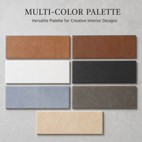 Carreaux de céramique rectangulaires à jet d'encre 75x308mm mats ACCENTS antibactériens pour murs et sols, antidérapants, imitation pierre, texture moderne