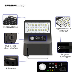 Lampes SRESKY avec panneau solaire, prix de fabrication, lampadaires solaires, lampadaires solaires pour parkings - Product Image 1