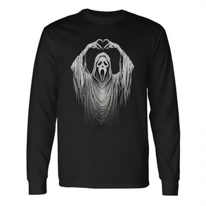 Camiseta de manga larga vintage con diseño de cara de fantasma y manos, disfraz de terror para Halloween - Product Image 2