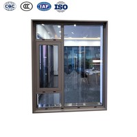 Ventanas a Prueba de Huracanes con Vidrio Templado Resistente a Impactos, Ventanas Antirrobo Negras, Perfiles de Aluminio con Aislamiento Térmico, Ventana Abatible