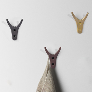 Nordic Grey Zinc Alloy Wall-Mounted <b>Clothes</b> <b>Hanger</b> Horn-Shaped Clothing Rack <b>for</b> Bathroom Closet or Wardrobe <b>Door</b> Hardware - Product Image 5