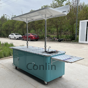 Nhượng bộ có thể gập lại cà phê giỏ hàng với bánh xe cà phê giỏ hàng Xe đẩy cafe di động giỏ hàng để bán - Product Image 2