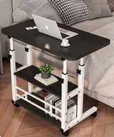 Bureau d'ordinateur en bois personnalisable avec rangement, hauteur réglable, pliable, pour chevet, apprentissage et repas, modèle Meida MD-Z01
