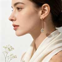 Boucles d'oreilles sophistiquées en argent sterling 925 pour femmes, zircone cubique brillante de luxe, surface polie et lisse