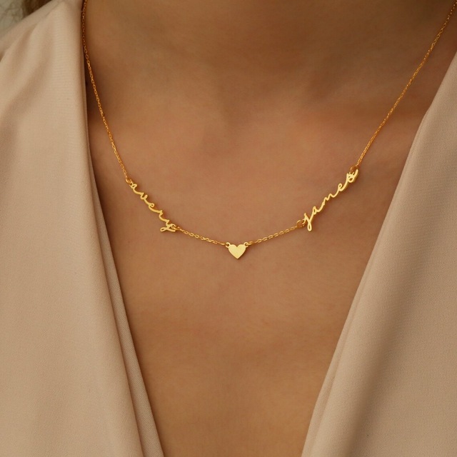 Couple Name Clavicle Chain Minimalist Fashion DIY Custom Necklace Personalized Engraved Pendant Design Exquisite Jewelry Gift