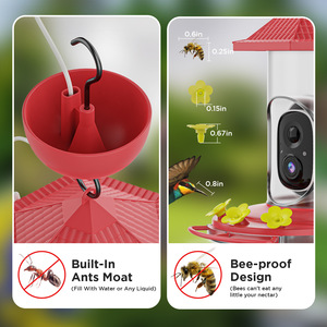 Distributeur d'eau intelligent pour oiseaux, suspendu, étanche, en forme de fleur, alimenté à l'énergie solaire, écologique et élégant, pour l'extérieur, vente en gros - Product Image 6