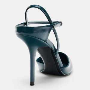 Women's Pointed Toe Stiletto Heel <b>Sandals</b> - Closed-Toe Backless Pumps for Chic Office & Party - Product Image 2