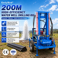 Foreuse de puits d'eau portable 200m, machine de forage de puits d'eau souterraine, prête à être expédiée, directement de l'usine