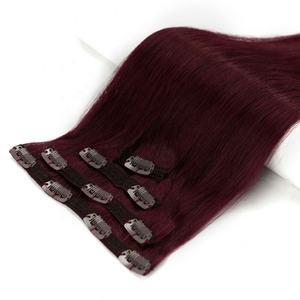 Extensions de cheveux naturels Remy lisses à clipser, marché de gros de Dubaï, cheveux humains de différentes couleurs, cheveux chinois - Product Image 3