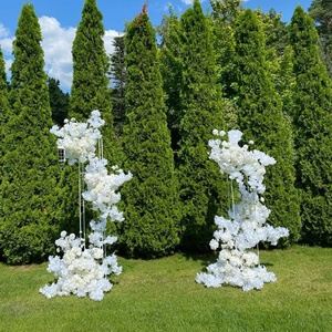 Support rectangulaire en métal DDF009 avec cadre floral et fleurs artificielles pour toile de fond de mariage, idéal pour événements en plein air, mariages, scènes et fêtes - Product Image 6