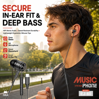 Écouteurs intra-auriculaires filaires stéréo WISDOMUP EJ 60 Type C avec chipset JL, basses profondes, audio HD, résistance à l'eau IPX5, micro pour jeux