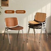 Chaise de salle à manger de style mid-century, chaise de café en acier inoxydable, chaise de restaurant commerciale, table et chaise de salle à manger haut de gamme