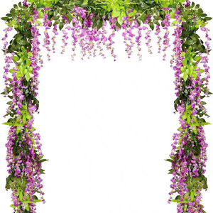 Nouvelle guirlande de glycine artificielle populaire, fleurs de glycine suspendues pour la décoration de plafond de mariage, fête ou événement - Product Image 6