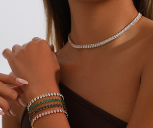 สร้อยข้อมือเพทายสีดำ ชุบทอง 18K สแตนเลสสตีล รูปวงรี ขนาด 18 ซม. สำหรับผู้หญิง - Product Image 1