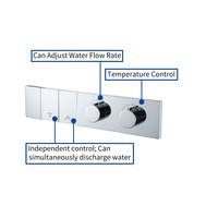 Mitigeur de douche thermostatique mural en chrome poli WEIHAO, commande indépendante bidirectionnelle, débit d'eau simultané