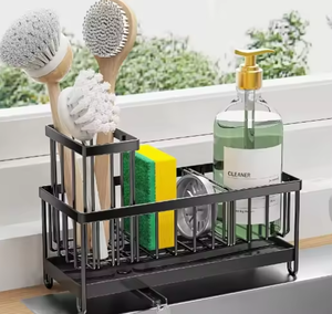 Escurridor de Cocina Metálico con Función de Drenaje, Estante Multifuncional para Esponjas y Estropajos para Uso Doméstico - Product Image 5