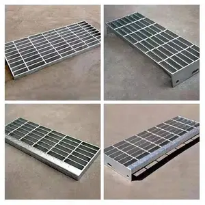 Anti Slip Bolted Fixing Galvanized Metal Stair Treads From Steel Grating Steps