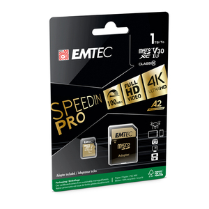 Emtec V30 Speed in Pro Micro SDXC 256 Go Classe 10 UHS1-U3 V30 Lecture/Écriture - 256 Go à 1 To - Product Image 6