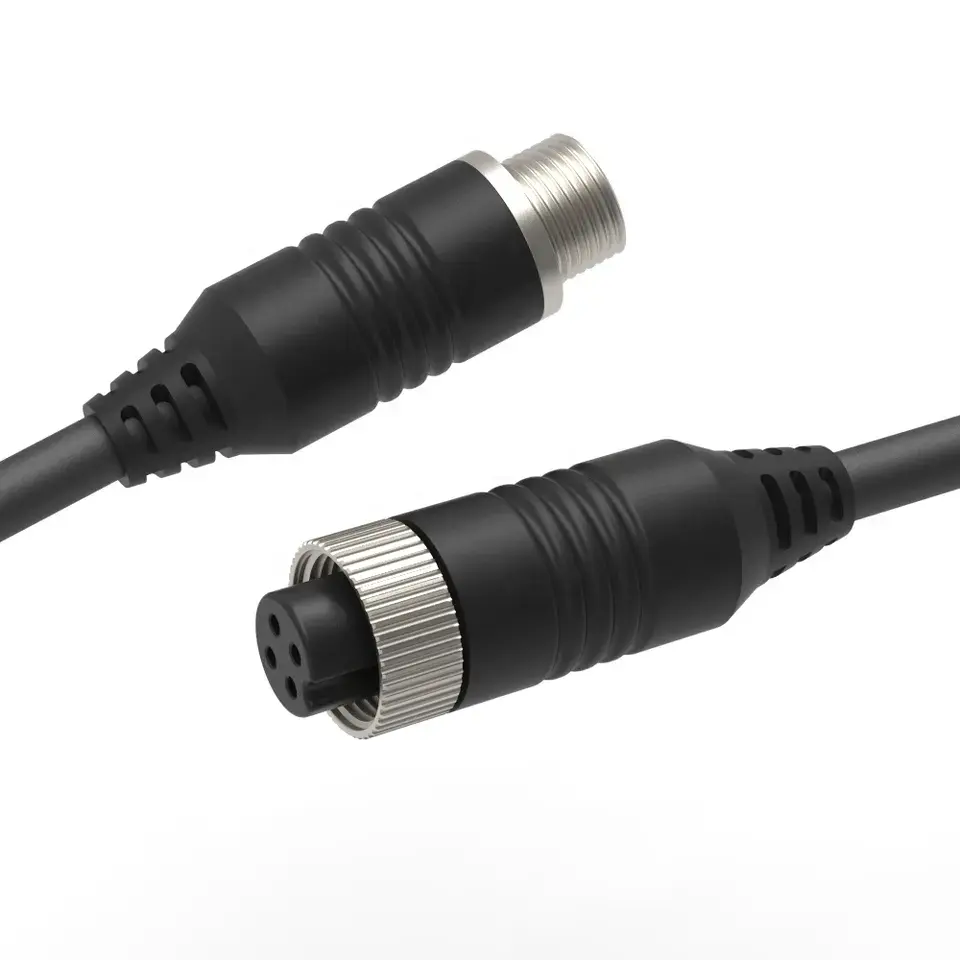 Cable de extensión MDVR personalizado de 5M, 10M, 20M para cámara de marcha atrás de Vista trasera de coche, Cable de extensión de aviación de 4 pines GX12, Cable de aviador