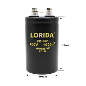 LORIDAメーカー1000UF 400V 50*80洗濯機用コンデンサジャミコンファンコンデンサアルミ電解