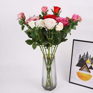 Ramo de Flores Artificiales de Seda, Alta Simulación, Decoración para Bodas y Hogar, Reutilizable, Arreglo Interior, Estilo Clásico - Product Image 2