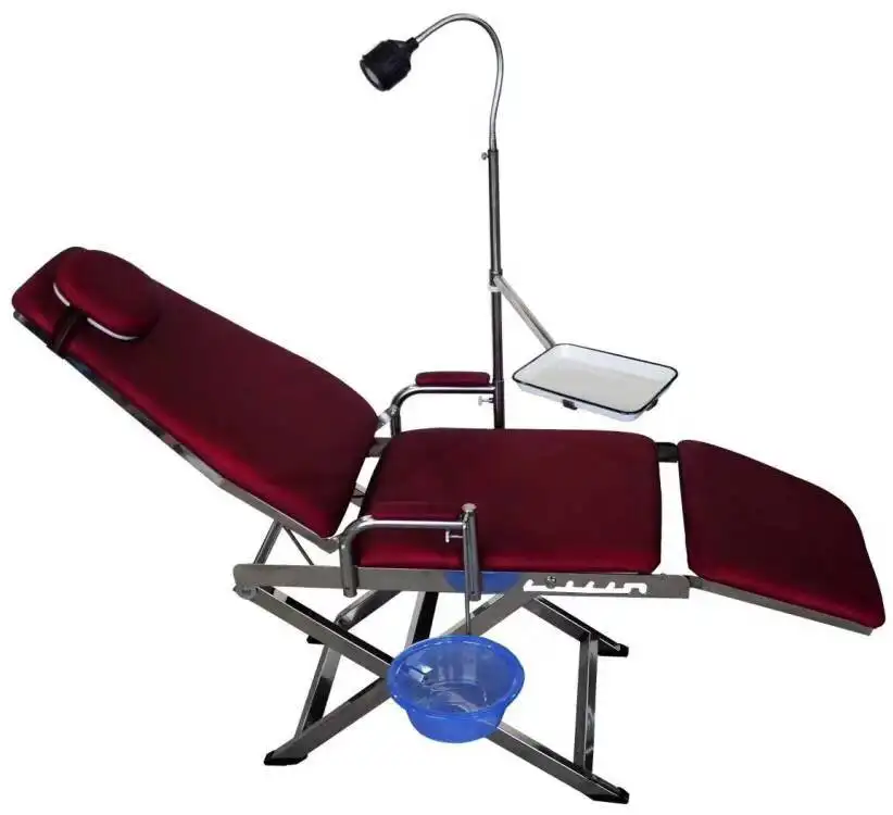 BL-614J 2021 CE Approved Stainless Steel Portable Dental Chair Unit Folding Dental Chair with Operation Light