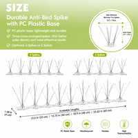 Piques anti-oiseaux en acier inoxydable de 32 cm, 40 cm, 48 cm, 60 cm pour la lutte contre les nuisibles sur les balcons, clôtures et toits extérieurs