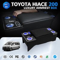 Console Bracciolo in Pelle PU per Toyota HiAce Serie 200, Organizzatore Portaoggetti per Interni Auto