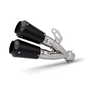 Tubo de escape universal para motocicleta de 51MM, silenciador doble, sistema de escape para motocicleta, <span class=keywords><strong>Cbr500r</strong></span>, R3, Z900 C25 - Product Image 1