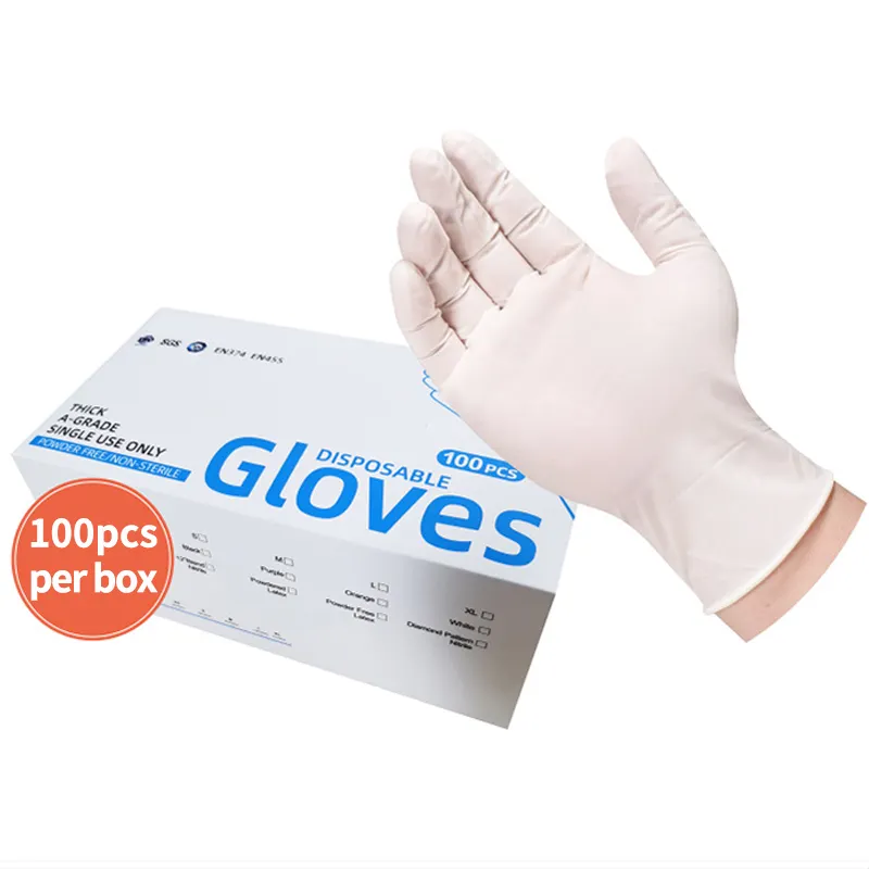 Guanti monouso in lattice produttore di guanti in scatola senza polvere