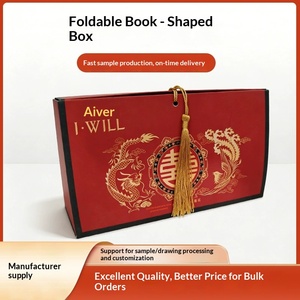 Luxury Foldable <b>Book</b> Style Gift <b>Box</b> Hard Paper Packaging with Flip Top Cover Wholesale - Product Image 1