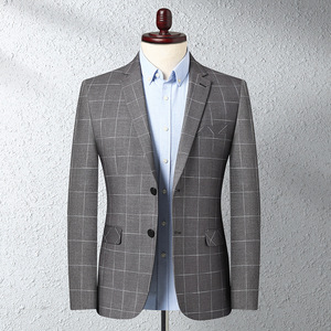 <span class=keywords><strong>Veste</strong></span> à <span class=keywords><strong>carreaux</strong></span> en polyester gris pour hommes Slim Fit <span class=keywords><strong>Veste</strong></span> décontractée pour hommes Costumes et <span class=keywords><strong>blazer</strong></span> pour hommes - Product Image 5
