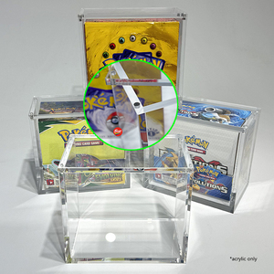 SHP tùy chỉnh rõ ràng Acrylic Pokemon TCG evolutions Booster box bộ sưu tập thẻ trò chơi phiên bản tiếng anh hiển thị trường hợp với nắp từ - Product Image 4
