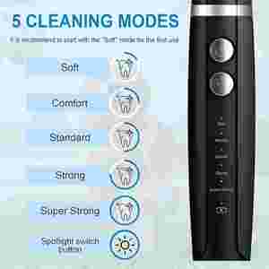 Polisseuse dentaire électrique sans fil portable avec 5 têtes de brosse, gomme à dents et pâte à polir en plastique durable - Product Image 3