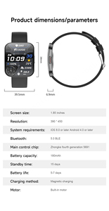 Hot U17 Thông Minh Đồng Hồ Siêu Mỏng Cong Màn Hình Vuông Amoled 1.85Inch Bt Cuộc Gọi IP68 Sâu Không Thấm Nước H Ban Nhạc Ứng Dụng 3D Đơn Câu Trả Lời Cuộc Gọi - Product Image 6