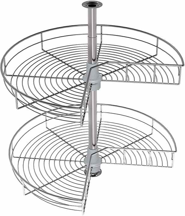 DOWELL 24 Inch Kidney Chrome Lazy Susan - 2-Shelf Corner Cabinet Organizer For Kitchen - View #4
